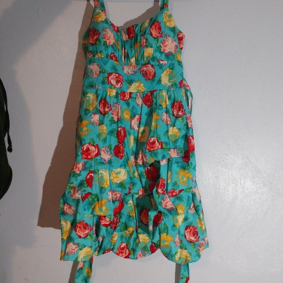 Blue flower print dress - Picture 1 of 4